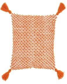 OUTDOOR PILLOW VJ025 ORANGE 18" X 18" THROW PILLOW