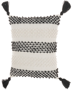 OUTDOOR PILLOW VJ062 BLACK WHITE 18" X 18" THROW PILLOW