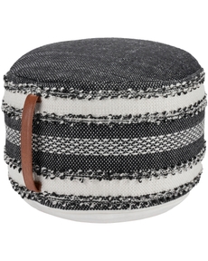 OUTDOOR PILLOW VJ088 BLACK 20" X 20" X 12" POUF