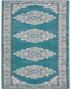 Passion PSN03 Turquoise Grey Rug 2'2" x 10'