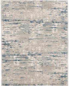 Quarry QUA01 Ivory Grey Blue 2'2" x 20' Area Rug