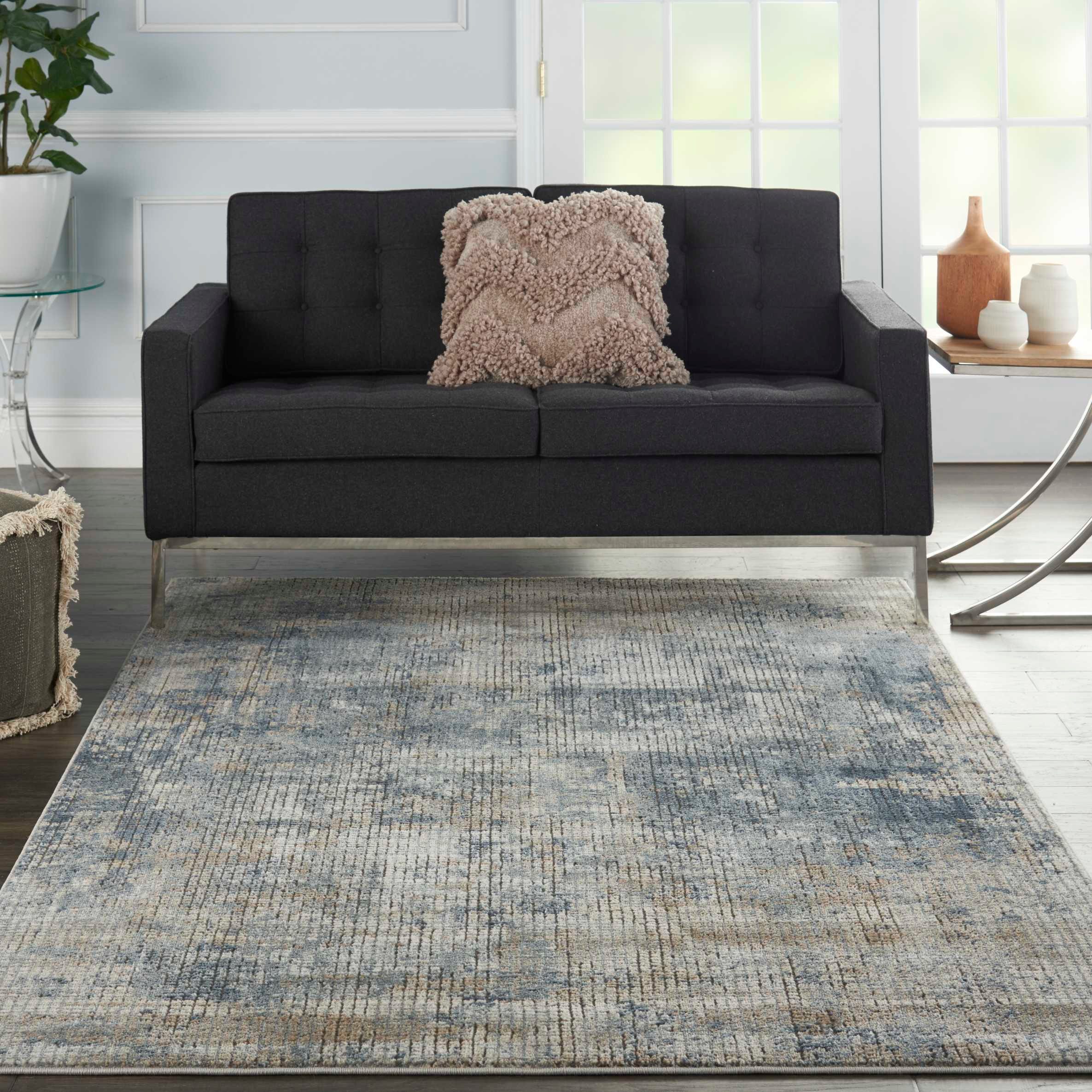QUARRY QUA02 BLUE/BEIGE AREA RUG
