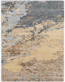 Silk Shadows SHA23 Beige Blue 2'3" x 8' Area Rug