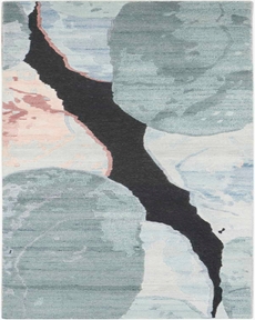Silk Shadows SHA25 Blue Pink 2'3" x 8' Area Rug