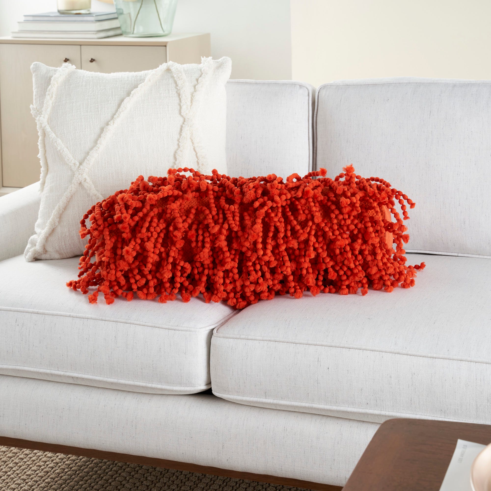 Orange shag pillow 2025
