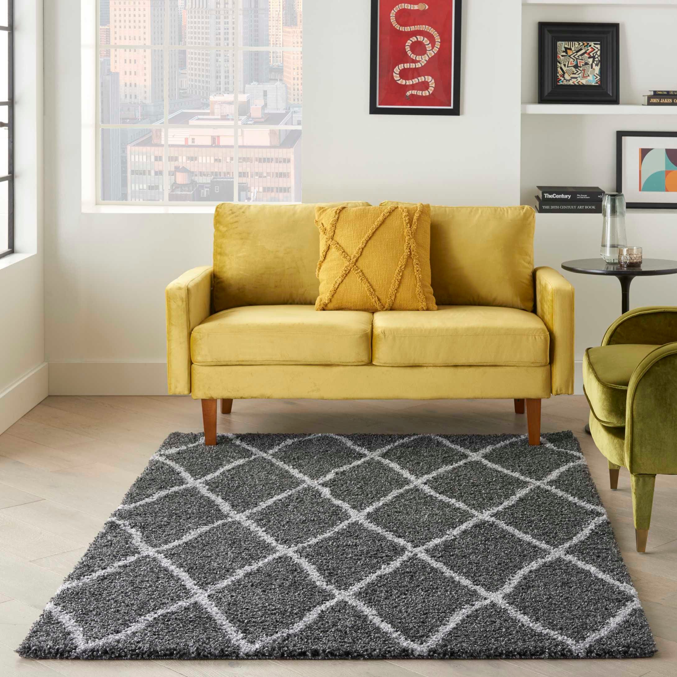 SHANGRI-LA SHI02 CHARCOAL/LIGHT GREY AREA RUG
