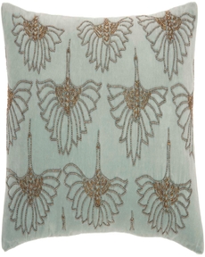 SOFIA AZ534 CELADON COTTON VELVET 12" x 20" THROW PILLOW