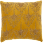 SOFIA AZ534 GOLD COTTON VELVET 12" x 20" THROW PILLOW