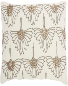 SOFIA AZ534 IVORY COTTON VELVET 12" x 20" THROW PILLOW