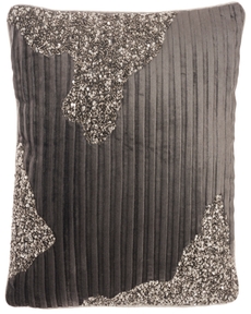 SOFIA PN949 CHARCOAL PEWTER 18" X 18" THROW PILLOW