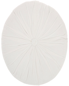SOFIA RC190 CREAM COTTON VELVET 16" X 16" ROUND THROW PILLOW