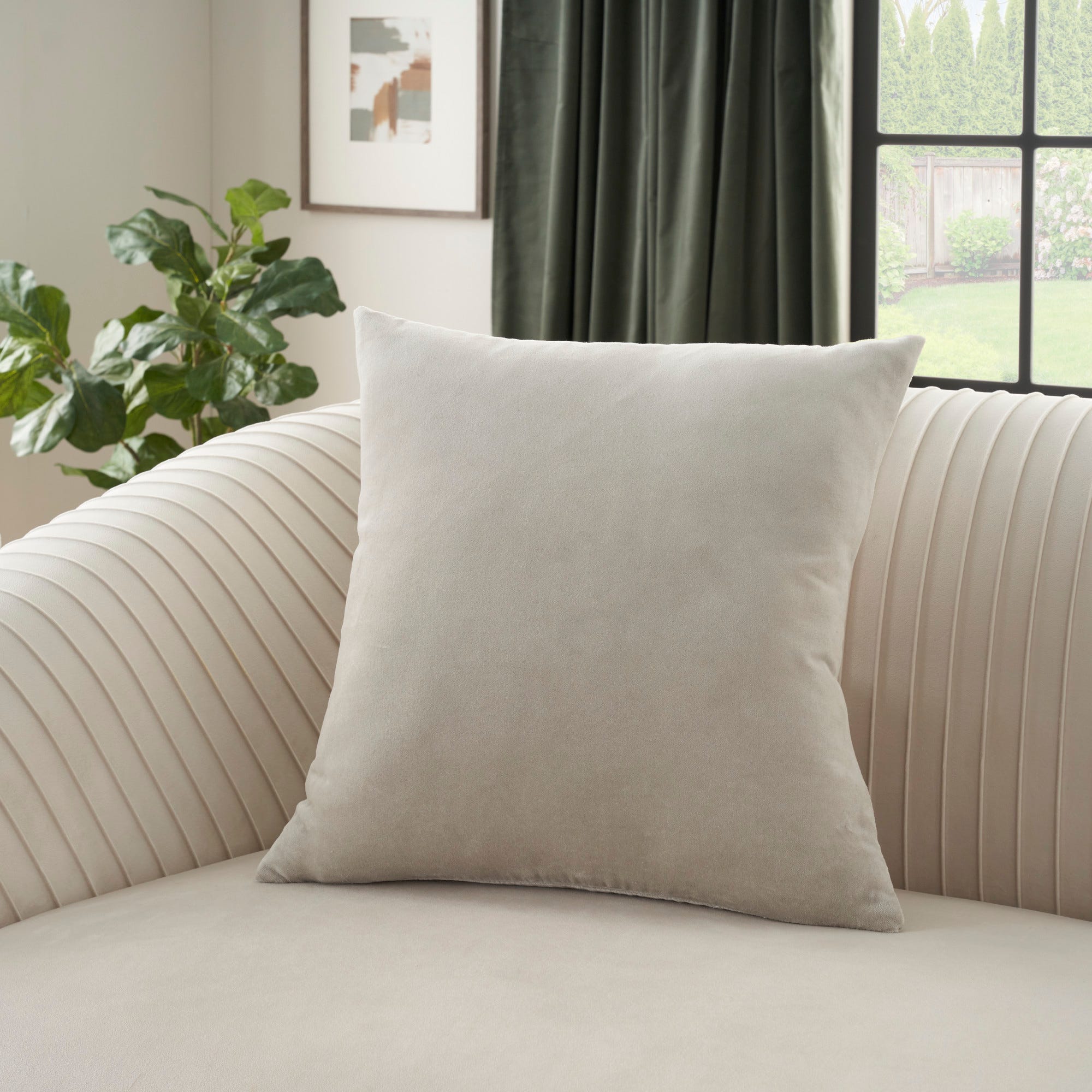 Velvet Throw Pillow ZH103 Grey 20x20 Mina Victory