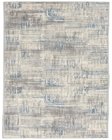 Solace SLA03 Ivory/Grey/Blue Rug 2'3" x 7'3"
