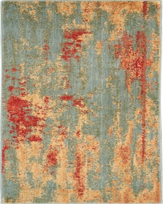Somerset ST91 Teal/Multicolor Rug 2'3" x 8'
