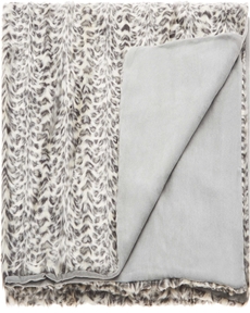 FUR N9450 IVORY/GREY 50" x 70" THROW BLANKET