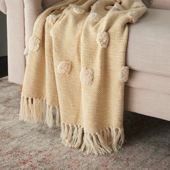 Throw Sh019 Mustard 50 X 60 Throw Blanket