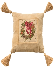 Vintage Pillow V6110 Ivory 12" x 12" Throw Pillow