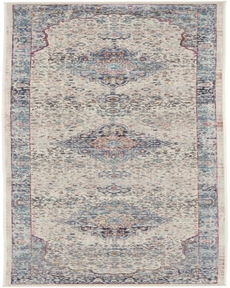 Vintage Kashan VKA07 Ivory Blue Rug 2' x 6'