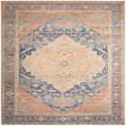 Vintage Washables VWS13 Blue Coral Area Rug