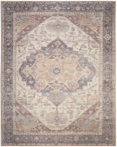Vintage Washables VWS13 Ivory Purple Area Rug
