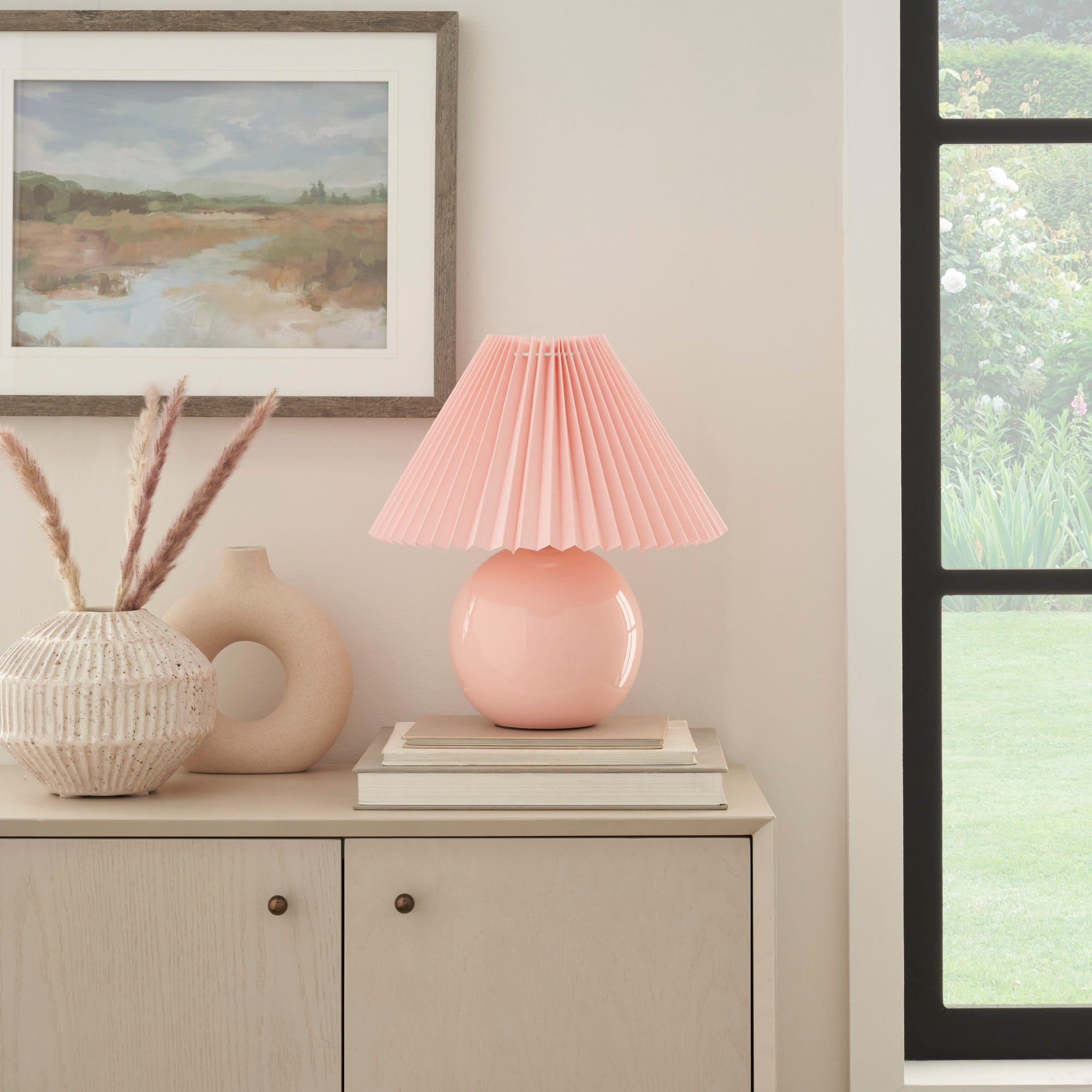 13 WDL07 Pink Ceramic Accent Lamp