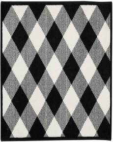 ACCENT DECOR/XMAS 096JP BLACK/WHITE 2' X 3' DECORATIVE RUG