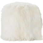 Couture Fur PR101 White 16" x 16" x 17" Pouf