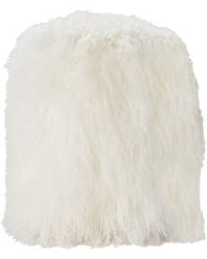 Couture Fur PR101 White 16" x 16" x 17" Pouf