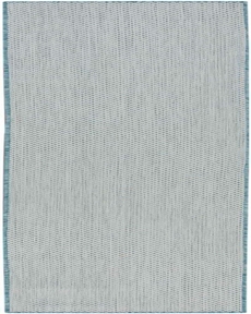 Courtyard COU01 Ivory Aqua 2' x 6' Area Rug