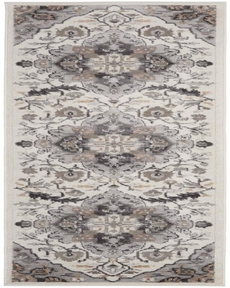Elation ETN09 Ivory Grey 2'2" x 12' Area Rug