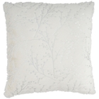 FAUX FUR SN107 IVORY/SILVER 20" X 20" THROW PILLOW