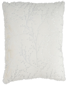 FAUX FUR SN107 IVORY/SILVER 20" X 20" THROW PILLOW