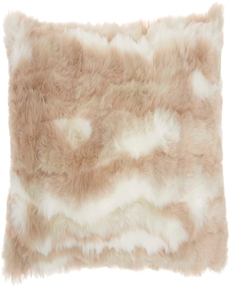 FAUX FUR VV017 BEIGE 14" x 24" THROW PILLOW