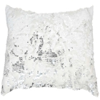 FUR VV201 WHITE/SILVER 14" x 20" THROW PILLOW