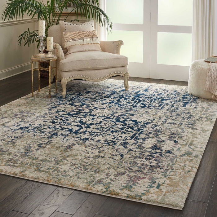Fusion Fss12 Cream Blue Area Rug, Cream Brown And Turquoise Rug