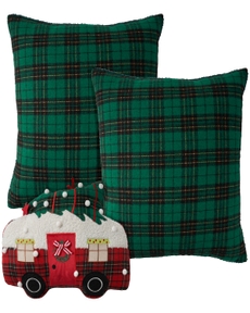 Holiday Pillows L9020 Green 3 Piece Throw Pillows Set