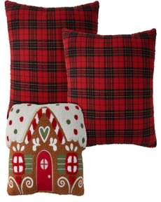 Holiday Pillows L9025 Red 3 Piece Throw Pillows Set