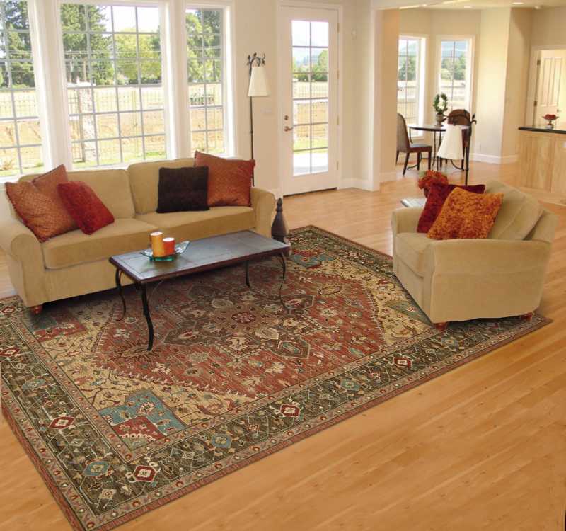 Nourison Living Treasures Green Rectangle Area Rug 8'3 x 11'3 8-Feet 3-Inches by 11-Feet 3-Inches
