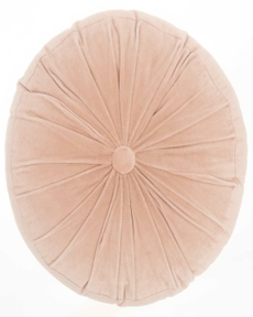 Lifestyle RC190 Blush Cotton Velvet 16" X 16" Round Throw Pillow