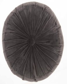 Lifestyle RC190 Charcoal Cotton Velvet 16" X 16" Round Throw Pillow