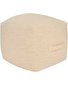Lifestyle RC387 Ivory 18" x 18" x 14" Pouf