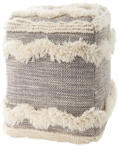 LIFE STYLES SH016 GREY 16" x 16" x 16" POUF