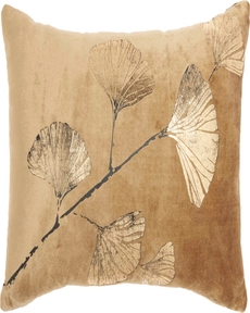 LUMINESCENCE AC209 BEIGE/GOLD COTTON VELVET 14" x 20" THROW PILLOW