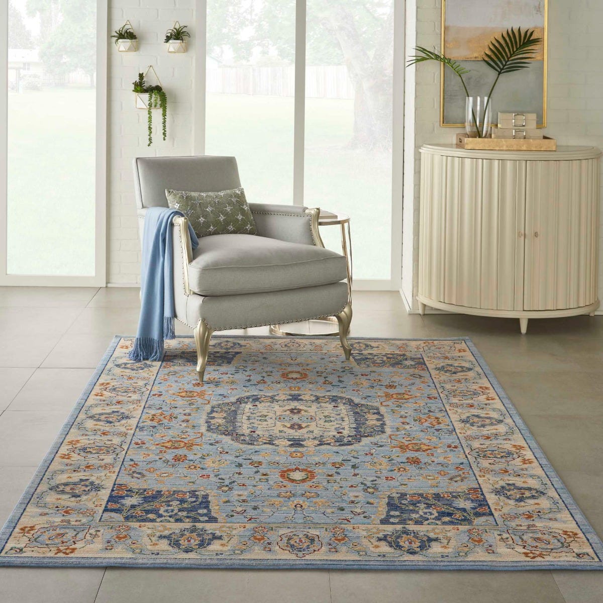 MAJESTIC MST03 LIGHT BLUE AREA RUG