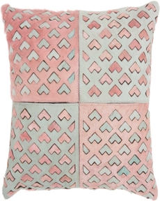 NATURAL LEATHER HIDE S4289 ROSE 18" x 22" LUMBAR PILLOW
