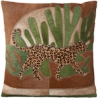 Natural Leather Hide S9018 Multicolor 20" x 20" Throw Pillow