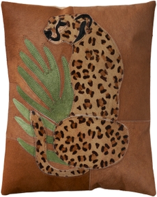 Natural Leather Hide S9020 Multicolor 20" x 20" Throw Pillow