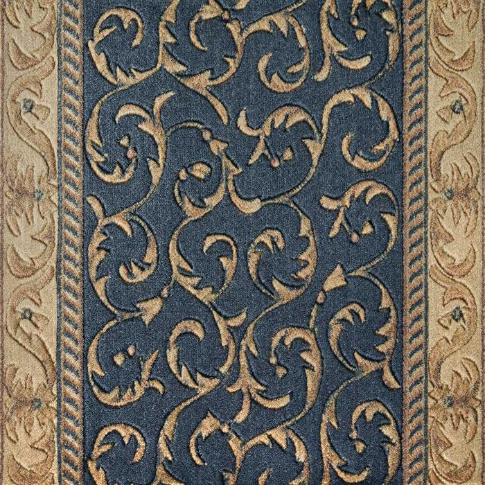 Somerset Scrollwork St02 Navy Runner Broadloom Carpet