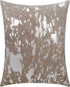 COUTURE NAT HIDE S6129 BEIGE/GOLD 18" x 18" THROW PILLOW