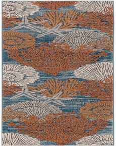 Seaside SDS04 Blue Multicolor 2' x 6' Area Rug
